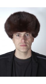 Marten-Sable fur hat, Russian style, dark brown